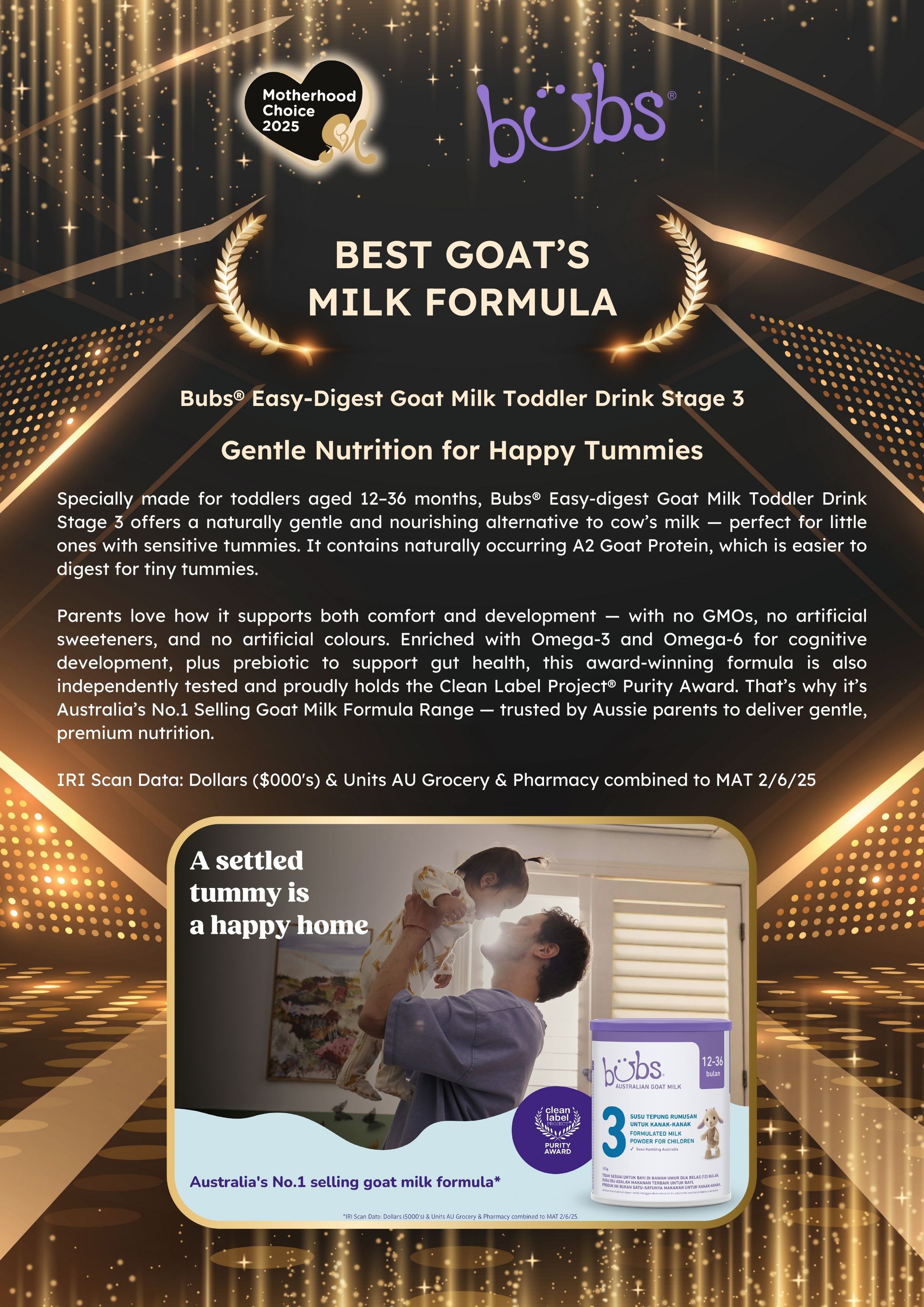 Bubs Easy-Digest Goat Milk Toddler Drink Stage 3