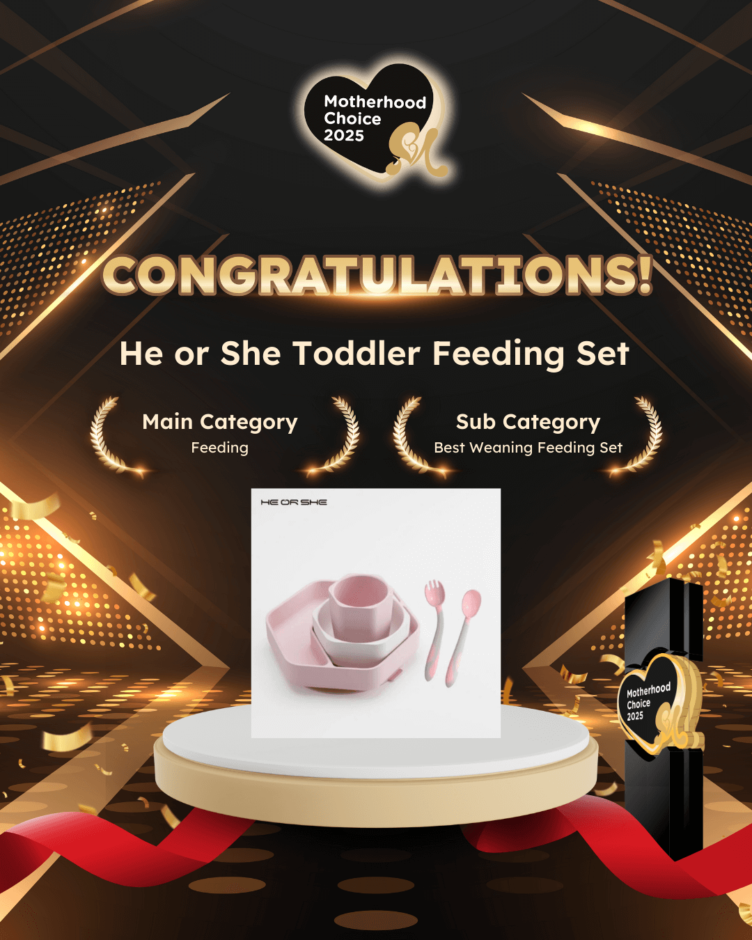 He or She Toddler Feeding Set