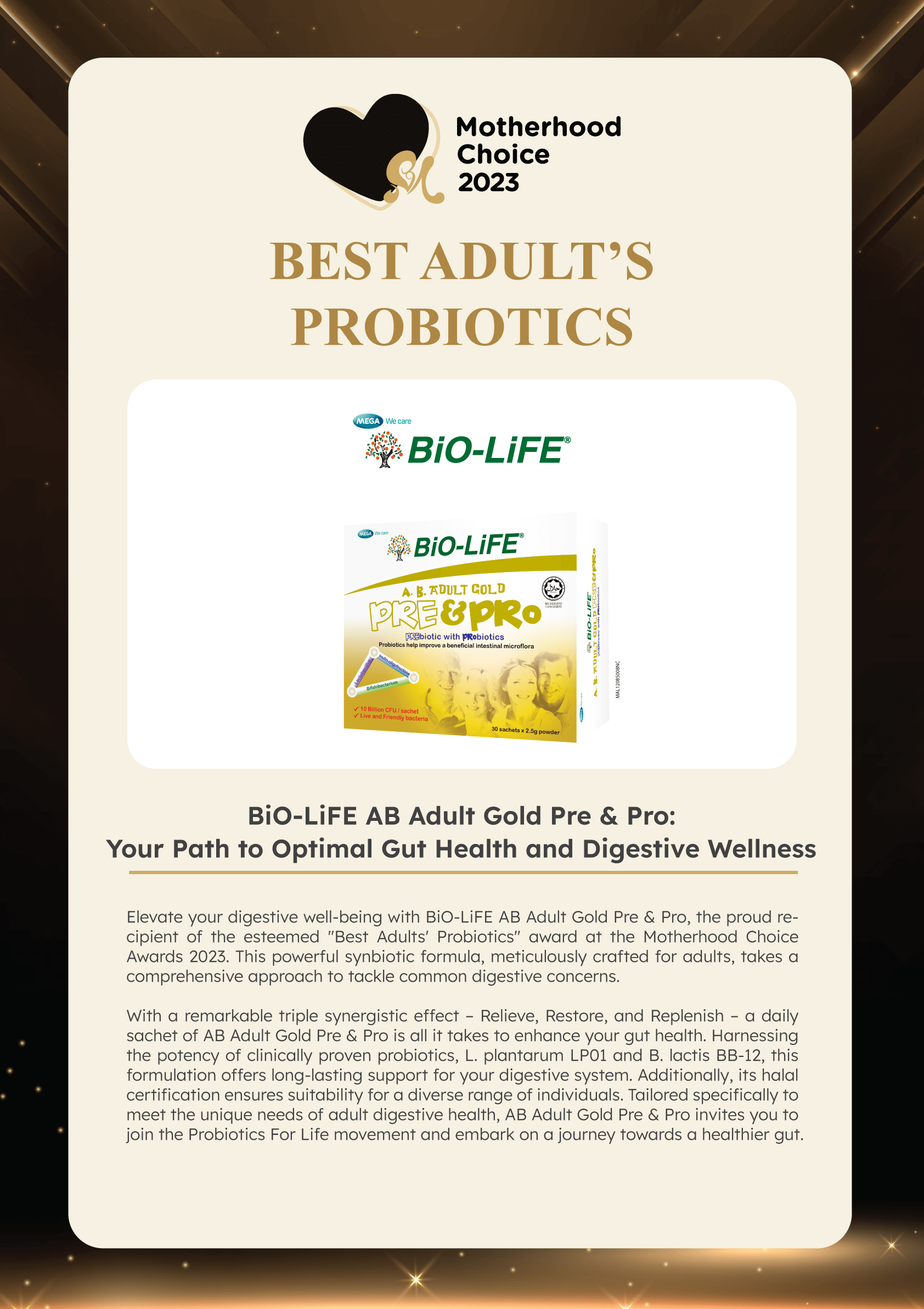 Motherhood Choice Awards 2023 Winner - Bio-Life