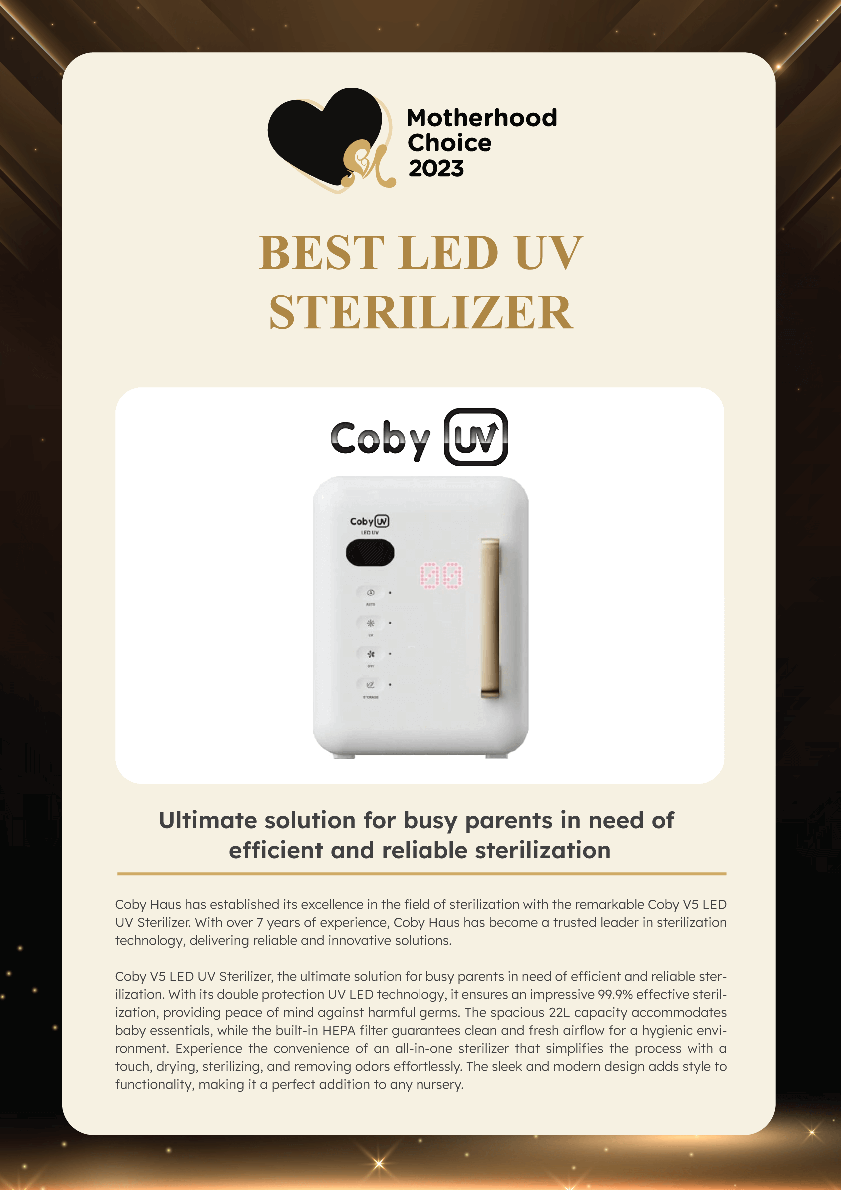 Motherhood Choice Awards 2023 Winner - Coby-Haus-CobyUV