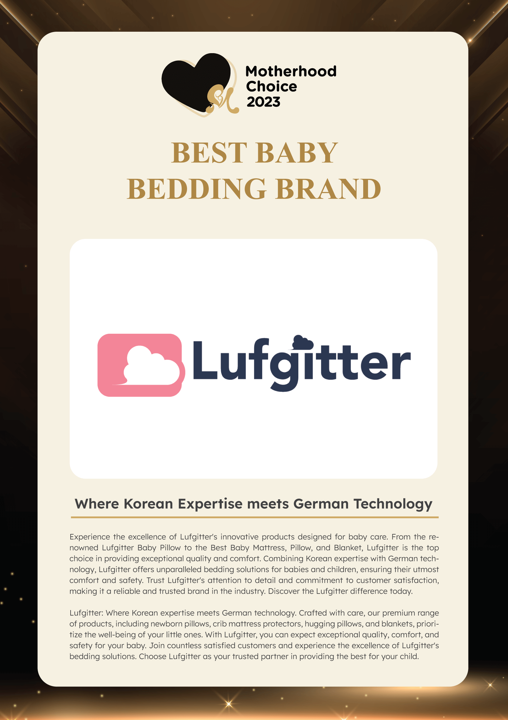 Motherhood Choice Awards 2023 Winner - Coby-Haus-Lufgitter