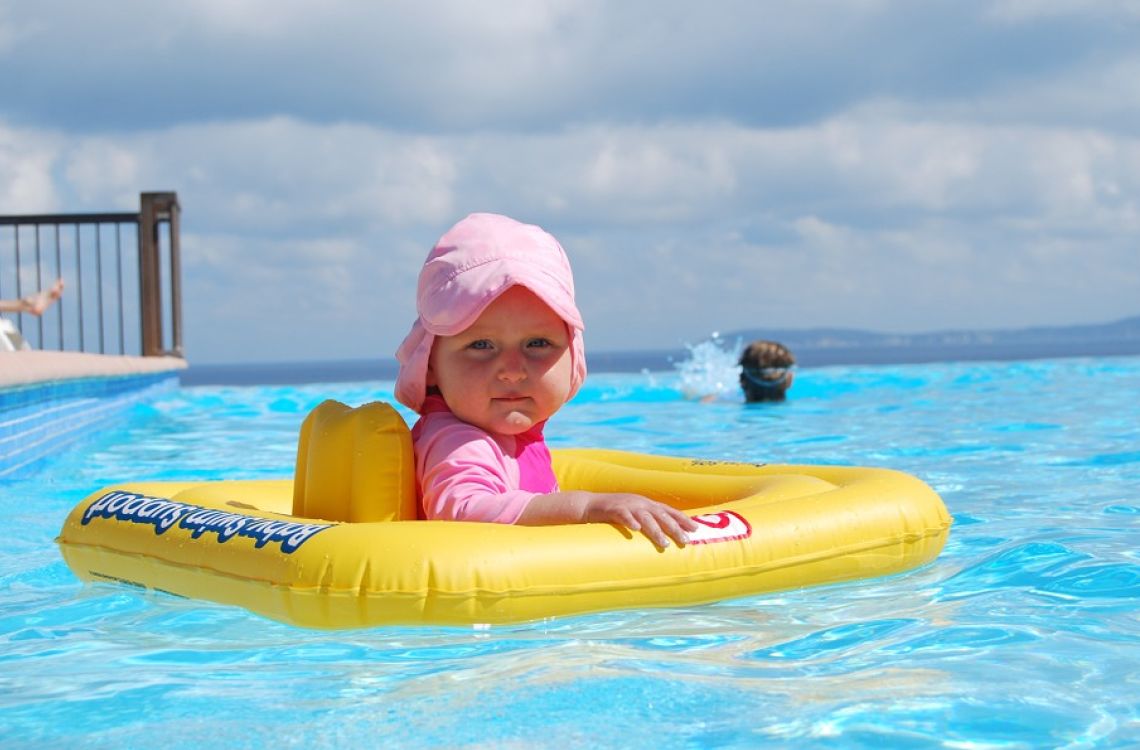 baby in pool