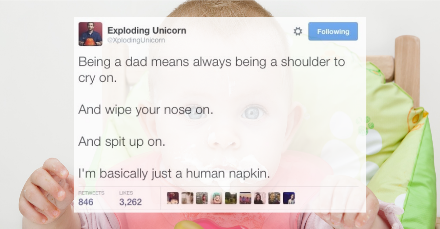 Hilarious Dad Tweets Messy Baby Human Napkin