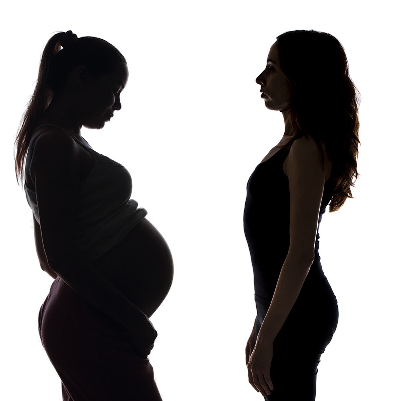 surrogate woman and future mother