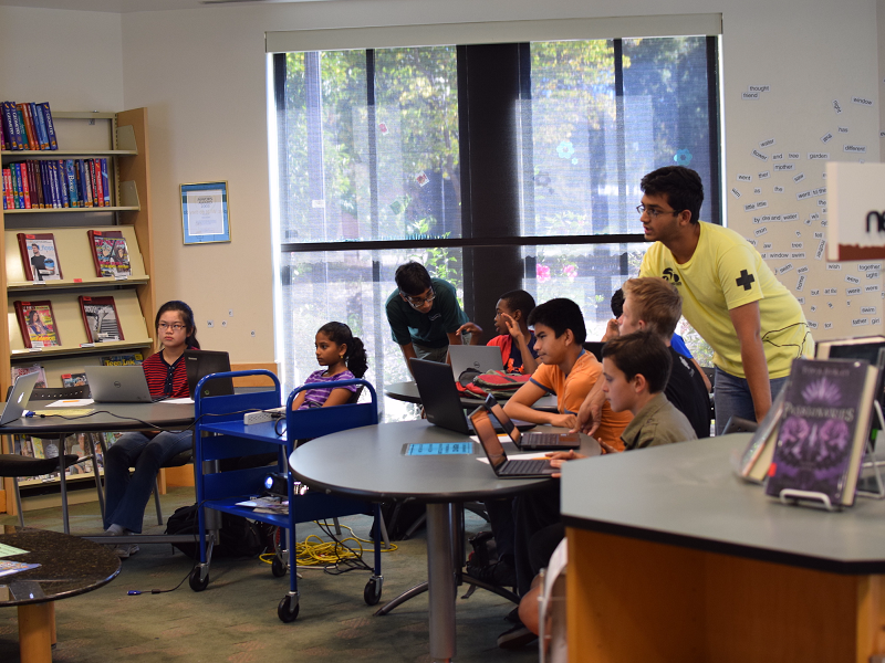 kids learning with computers