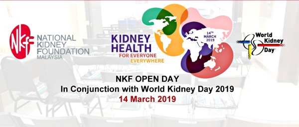 World Kidney Day falls on March 14, this year. In the wake of the rising tide of the disease, NKF is doubling its efforts to create awareness and educate the public. It is also intensifying its Outreach programmes, mobile screenings and follow-up efforts with house visits to ensure that its message is heard and that patients seek help.