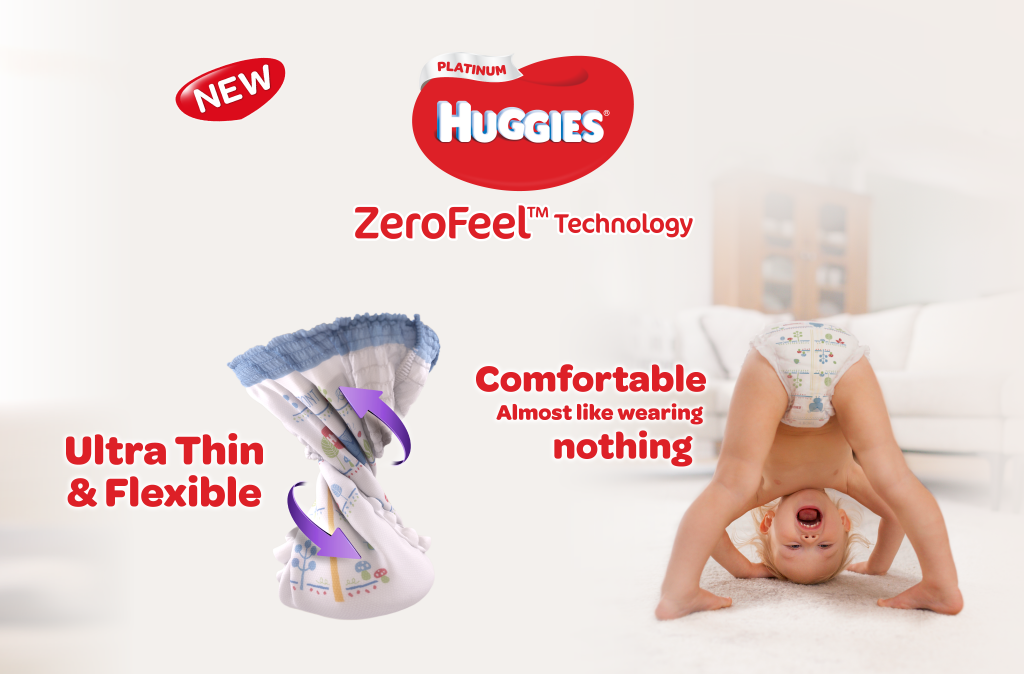 Huggies Platinum Diaper with ZeroFeel™ Technology 