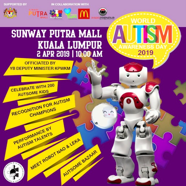 This Tuesday, come along to Sunway Putra Mall to celebrate World Autism Awareness Day with 200 autistic children. Come watch their amazing talents and visit the Autsome Bazaar that showcase drawings and goods made by autistic individuals. 