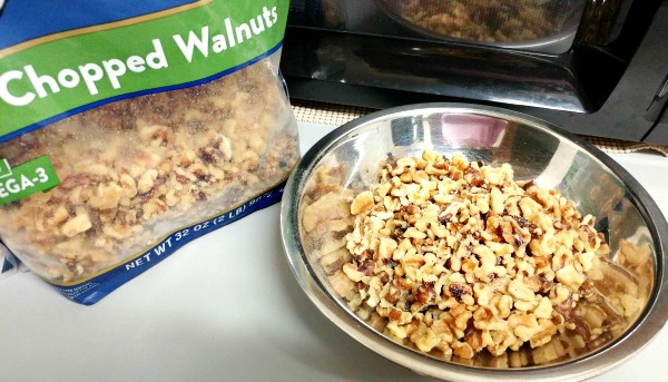 The chopped walnuts which can be bought already chopped.