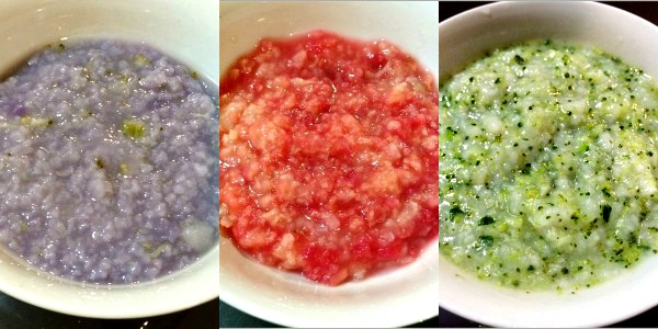 Purple, Red and Green Porridge. Porridge is King in Malaysia, Baby’s First Food