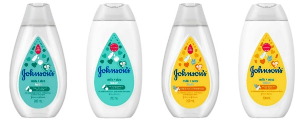 4 bottles of wash and lotion for toddlers. JOHNSON’S Choose Gentle