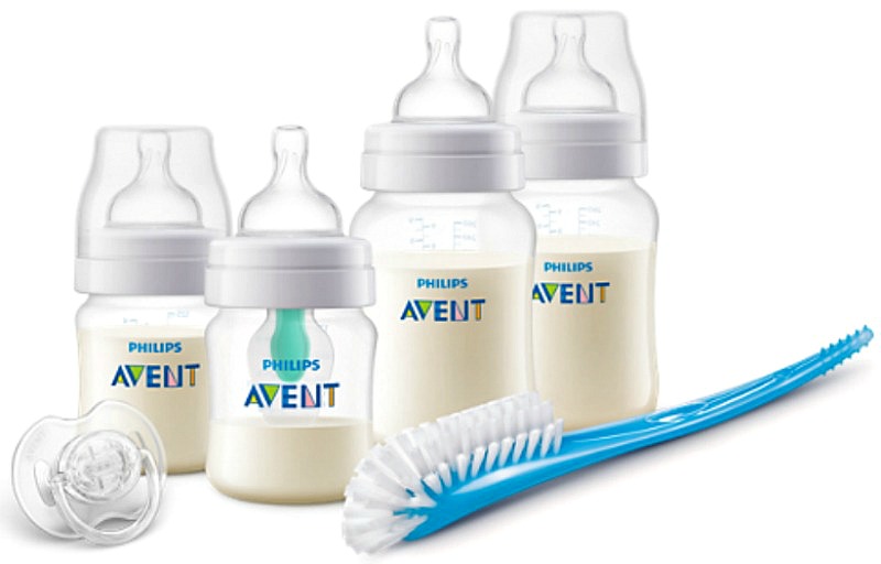 A closer look at the items in the Philips Avent Anti-Colic with AirFree™ Vent Gift Set SCD807/00