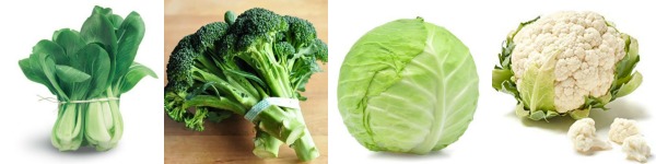 Pak Choy, Broccoli, Cabbage and Cauliflower (Image Credit: Healthy WA, The Kitchen, Walmart, Amazon.com)