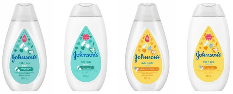 the new JOHNSON’S® Milk + Rice and Milk + Oats Wash & Lotion