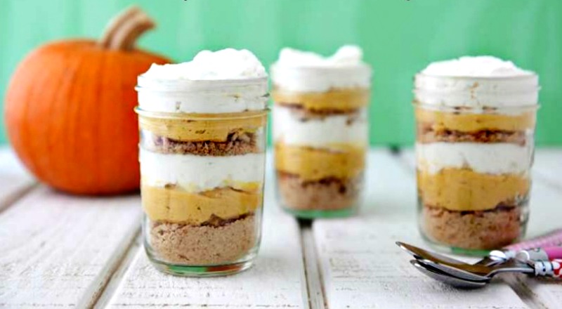 Your kids will love this Pumpkin Pie Parfait. It can be made in large batches beforehand and stored in the fridge for 24 hours before eating  (Image Credit: weelicious.com)