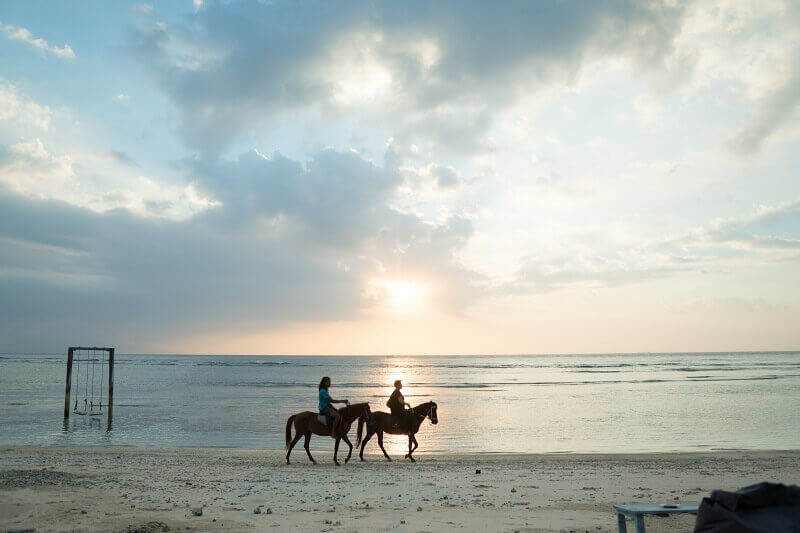 horseback beach in Lombok