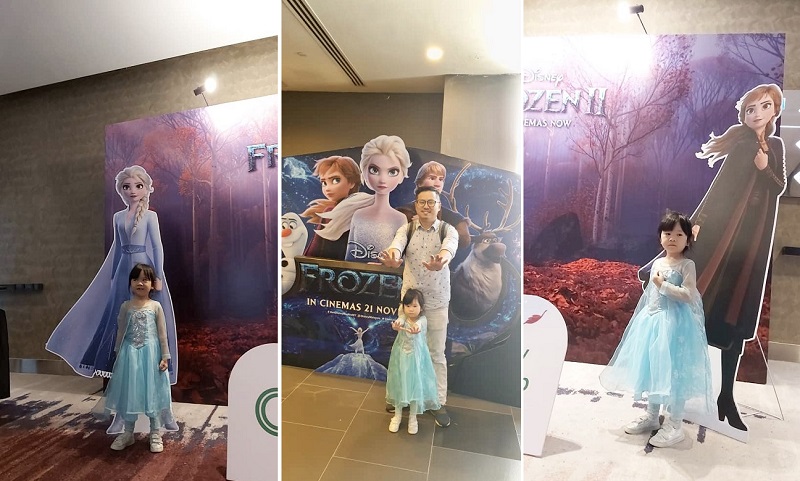 Asian Malaysian Kid and dad in Frozen Anna Elsa Costume Cosplay