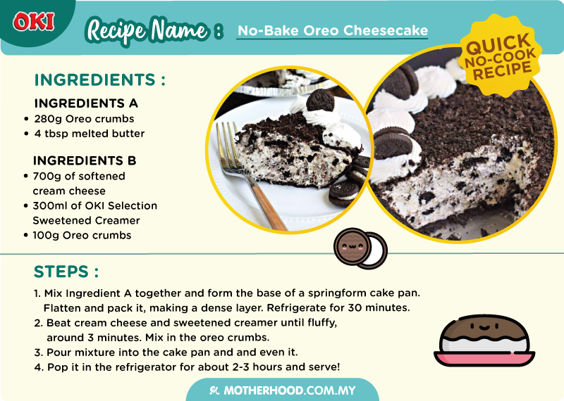 OKI No-Bake Oreo Cheesecake Recipe