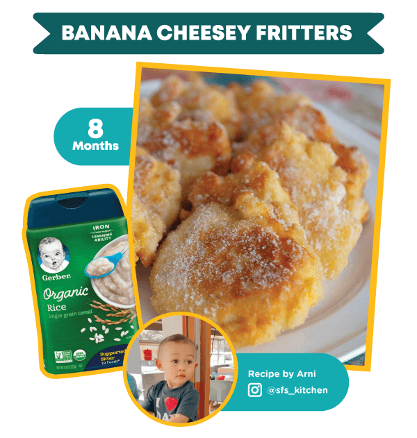 gerber baby first food - banana cheesey fritters