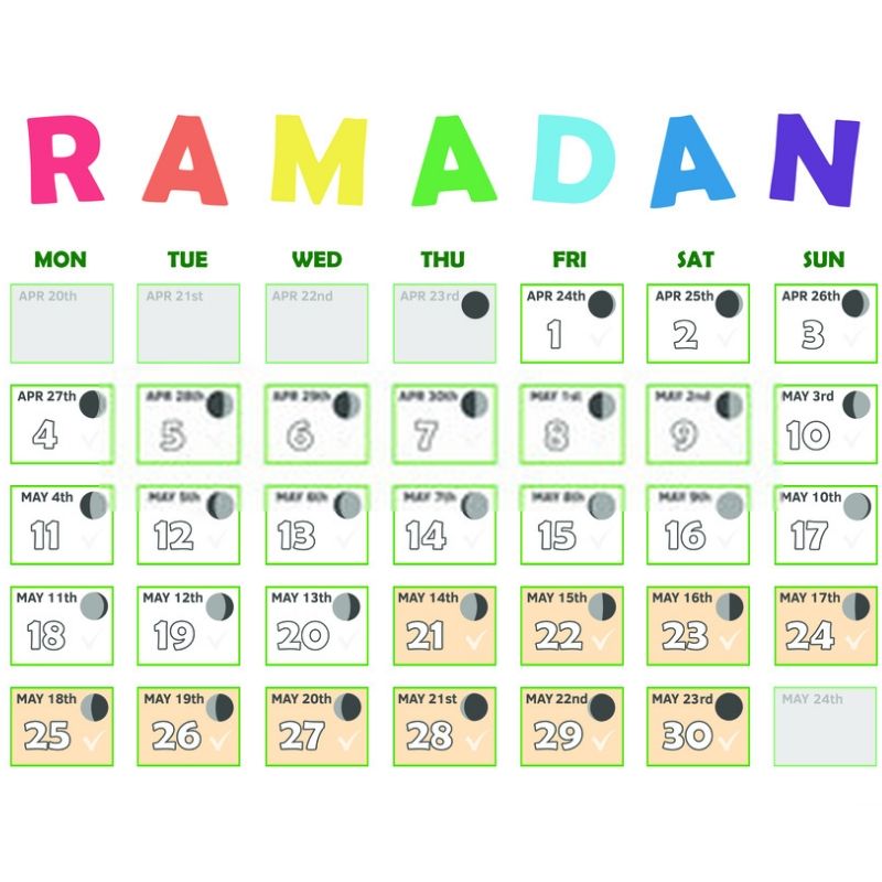 ramadan calendar coloring activites