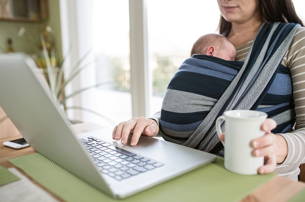 baby on mother's chest