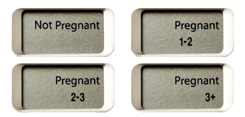 The results and pregnancy dating will be clearly indicated on the display panel: Not pregnant; pregnant and conceived 1-2 weeks ago; pregnant and conceived 2-3 weeks ago and pregnant and conceived more than 3 weeks ago.