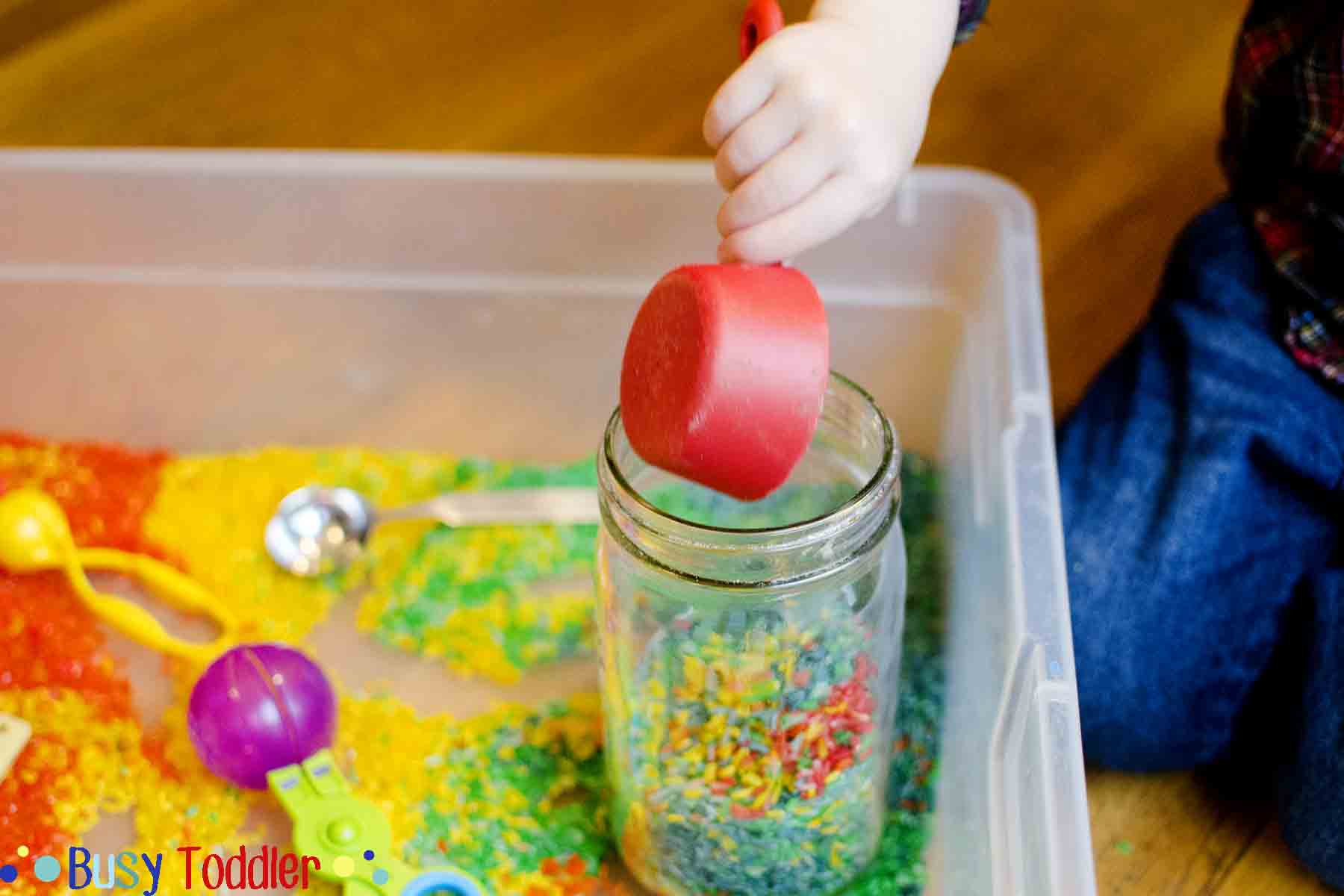 Rice play for messy play