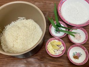 ingredients for nasi lemak