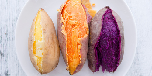 yellow and purple sweet potato