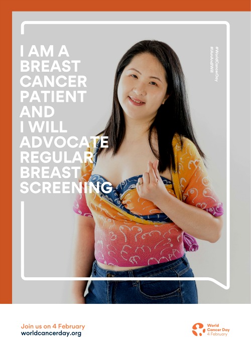 Ng Mei Theng ─ a breast cancer patient and a strong advocate for early detection and treatment.