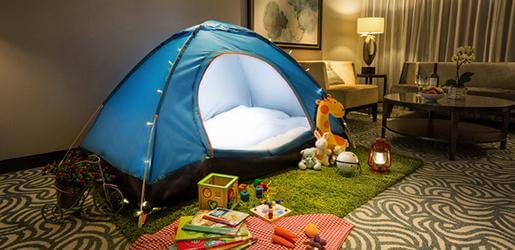 indoor camping as one of the fun activities