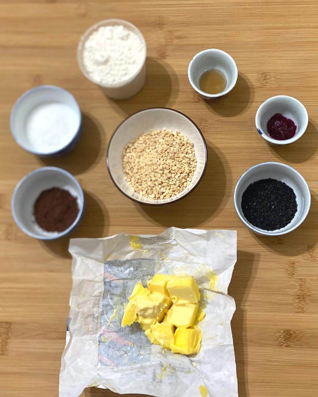 year of the ox: the ingredients for ox almond butter cookies 