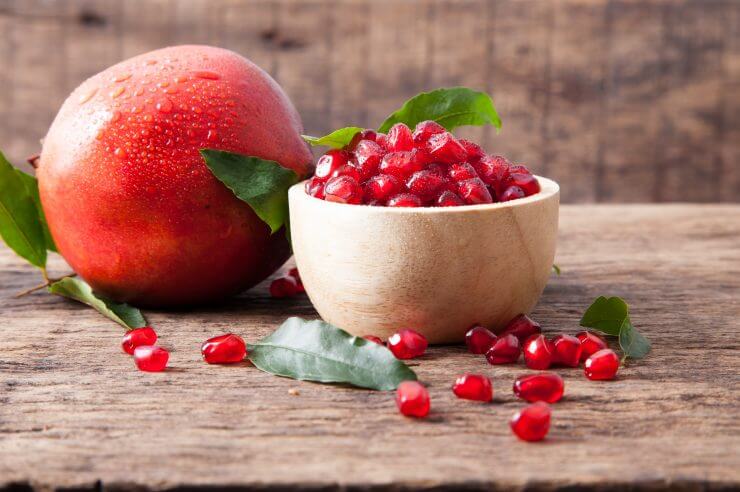pomegranate in a bowl