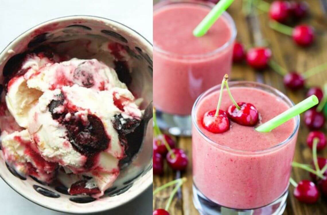 cherry yogurt and ice cream