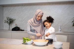 mother prepping meals as part of ramadan activities