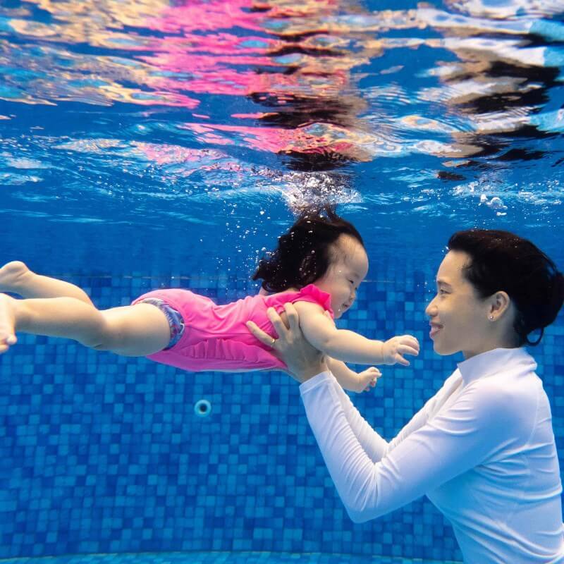 teaching swimming