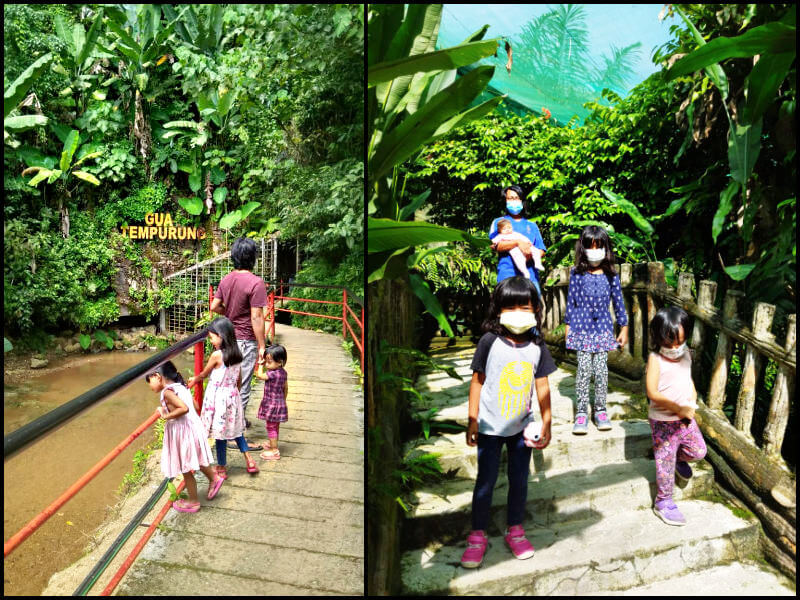 (Left) Coming back from Kedah to Selangor, they visited Gua Tempurung because Hana wanted to see bats. (Right) A visit to the Butterfly Park earlier this year.