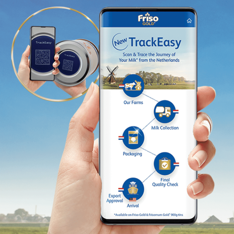 Friso Gold TrackEasy System comes with a phone application.