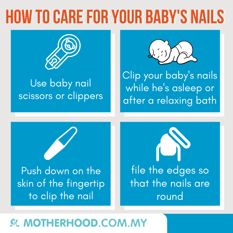 This infographic shares about tips to care for baby's nails.