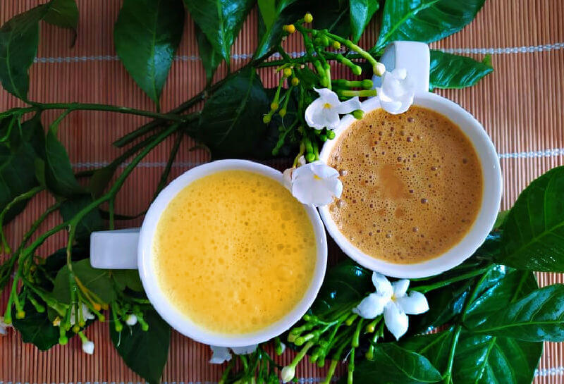 Golden Milk made with coconut milk ─ fabulously delicious on its own ─ and when stirred into coffee, it makes for a richly-beneficial, super-powered morning cuppa!