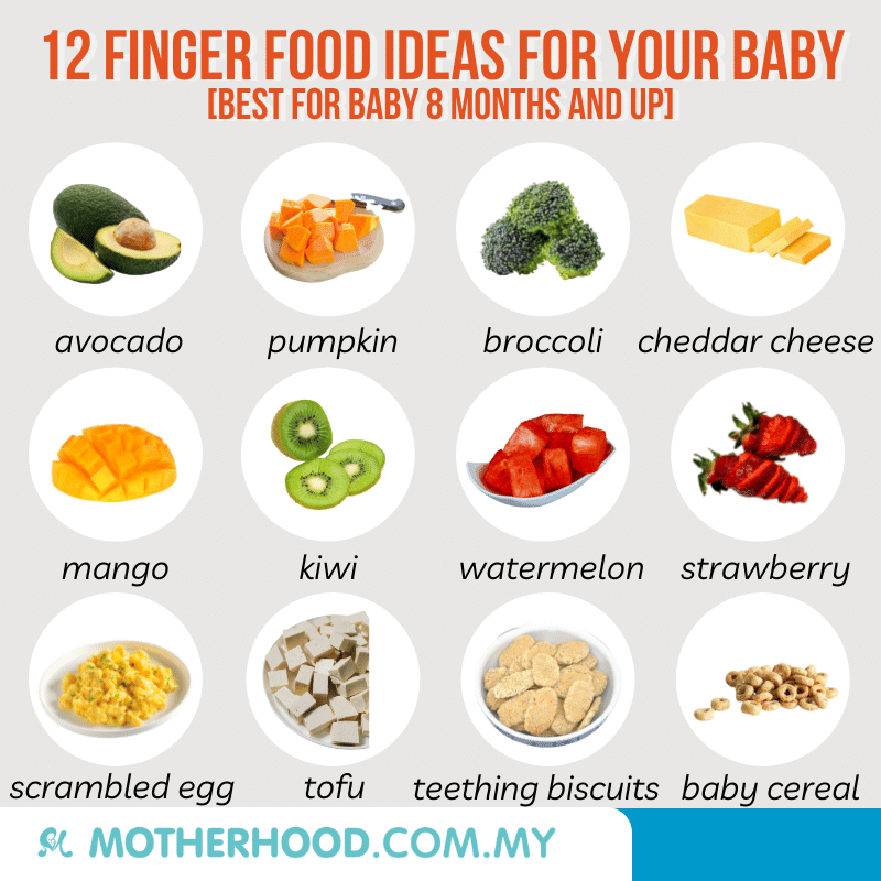 This infographic shares 12 finger food that a baby can try.