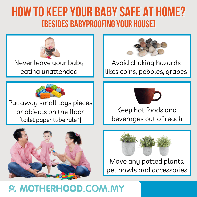 This infographic shares ways to keep your baby safe at home.