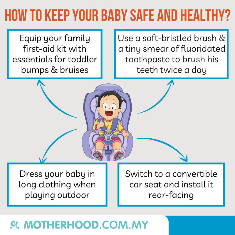 This infographic shares ways to keep your baby safe and healthy.