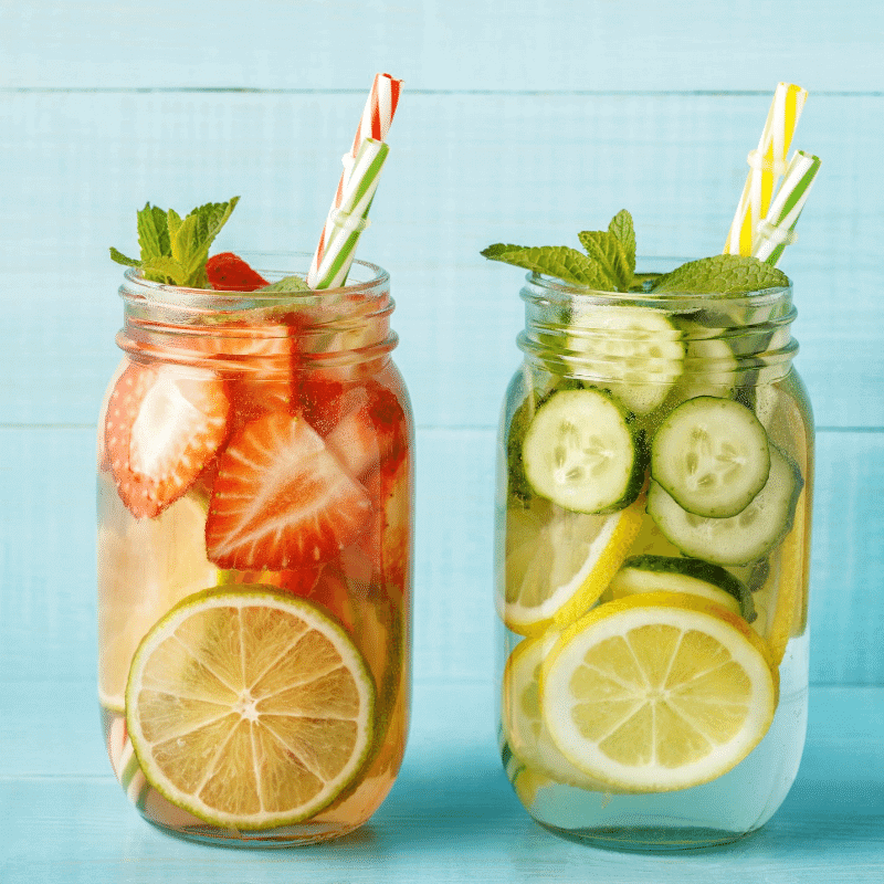 The refreshing juice is prepared with strawberries, limes, lemons and cucumbers.