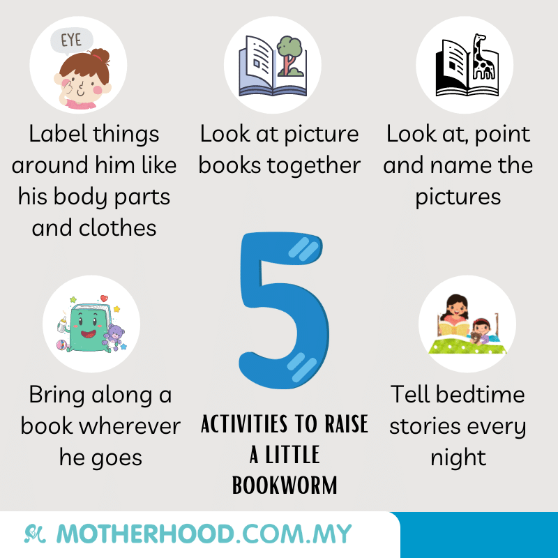 This infographic shares 5 activities along with reading to your toddler.