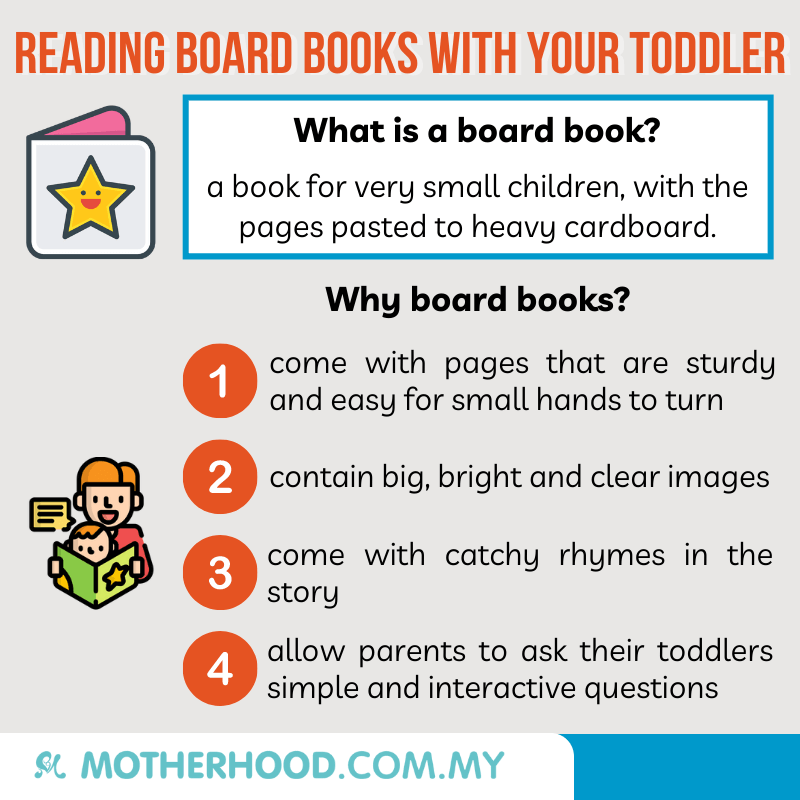 This infographic shares why you should read board books with your toddler.