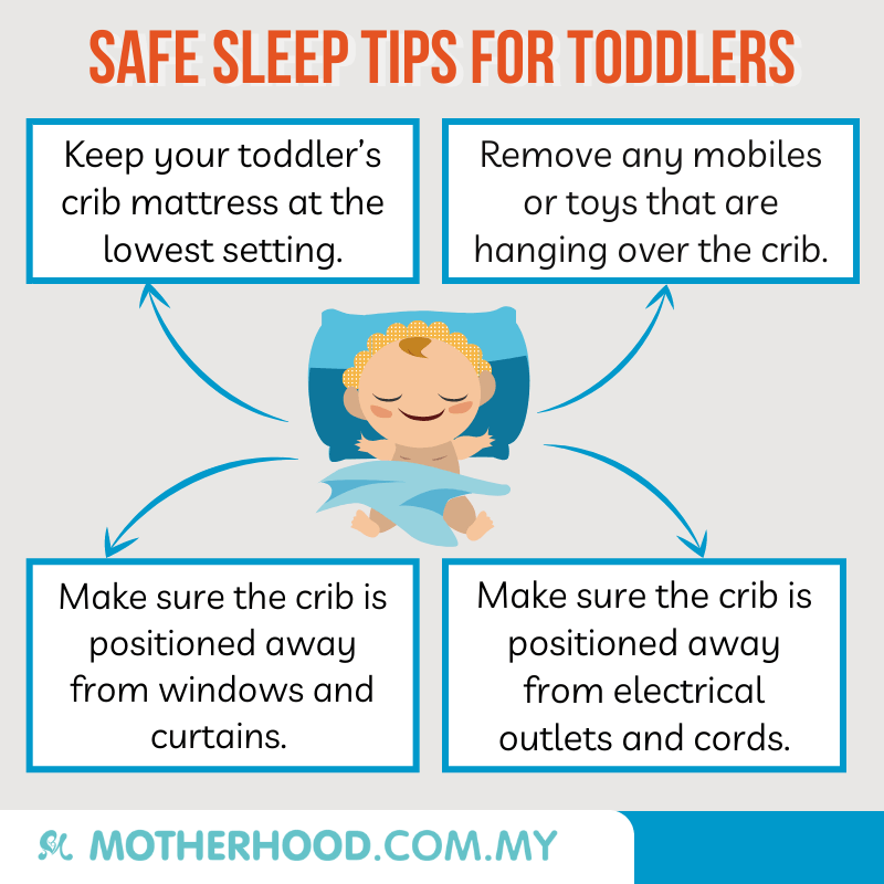This infographic shares tips to ensure your toddler is safe during his bedtime.