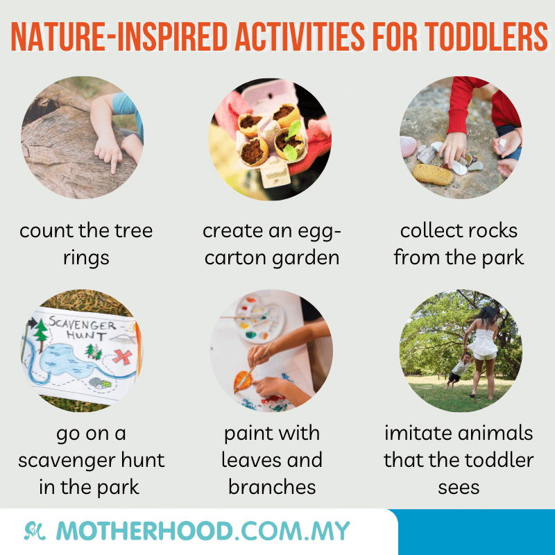 This infographic shares six nature-inspired activities that you can try out with your toddler.