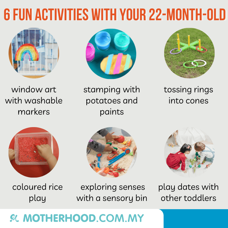 This infographic shares fun activities to try out with your 22-month-old.
