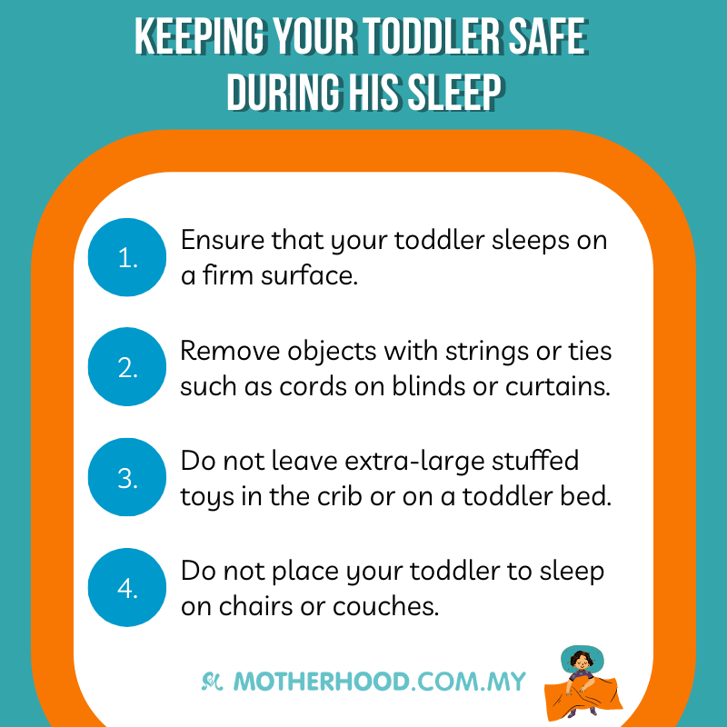 This infographic shares tips to keep your toddler safe during his sleep.